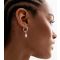 Silver Plated Faux Pearl Drop Hoop Earrings New Look