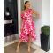 Women's Pink Floral One Shoulder Midi Dress AX Paris New Look