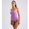 Women's Lilac Textured Bandeau Swimsuit Urban Bliss New Look