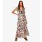 Women's Off White Palm Leaf Wrap Midi Dress Apricot New Look