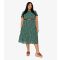 Women's Plus Size Green Floral Ditsy Midi Dress Curves Apricot New Look