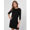 Women's Black Jersey 3/4 Sleeve Mini Dress ONLY New Look
