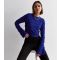 Women's Blue Textured Jersey Long Sleeve Crop Top ONLY New Look