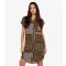 Women's Mustard Patchwork Mini Shirt Dress Apricot New Look