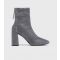 Women's Silver Glitter Pointed Block Heel Sock Boots London Rebel New Look