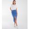 Women's Bright Blue Denim Midi Skirt Blue Vanilla New Look
