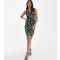 Women's Dark Green Mark Making Ruched Midi Dress Quiz New Look
