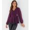 Women's Dark Purple Buckle Peplum Top Quiz New Look