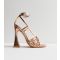 Women's Rose Gold Flared Heel Sandals Public Desire New Look