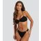 Women's Black Textured Crinkle High Waist Bikini Bottoms South Beach New Look