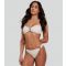 Women's Cream Textured Crinkle High Waist Bikini Bottoms South Beach New Look