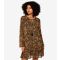 Women's Green Paisley Print V Neck Mini Dress Apricot New Look