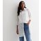 Women's White Cotton Broderie Longline Shirt Blue Vanilla New Look