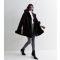 Women's Black Faux Fur Trim Hooded Cape Gini London New Look