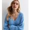 Women's Blue Knit V Neck Jumper JDY New Look