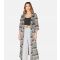 Women's Black Zig Zag Crochet Longline Kimono Yumi New Look