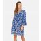 Women's Blue Abstract Print 3/4 Sleeve Mini Dress Yumi New Look