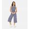 Women's Navy Floral Wide Leg Crop Jumpsuit Mela New Look