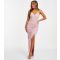 Women's Petite Pink Ruched Maxi Dress Quiz New Look