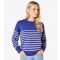 Women's Blue Stripe Knit Crew Neck Jumper Apricot New Look