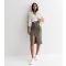 Women's Khaki Split Hem Knee Length Cargo Skirt Pink Vanilla New Look