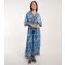 Women's Blue Paisley Print Embroidered Kimono Maxi Dress Blue Vanilla New Look