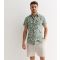 Men's Olive Leaf Print Cotton Short Sleeve Shirt Jack & Jones New Look