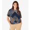 Women's Navy Geometric Patchwork Top Apricot New Look