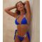 Women's Blue Gem Embellished Triangle Bikini Top Moda Minx New Look