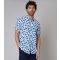 Men's Blue Pineapple Print Cotton Short Sleeve Shirt Threadbare New Look