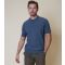 Men's Blue Textured Knit Zip Neck Polo Shirt Threadbare New Look