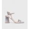 Women's Silver Block Heeled Sandals London Rebel New Look