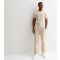 Men's Stone Relaxed Cotton Linen Blend Trousers Only and Sons New Look