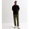 Men's Dark Green Relaxed Cotton Linen Blend Trousers Only and Sons New Look