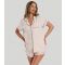 Women's Cream Shorts and Shirt Pyjama Set Loungeable New Look