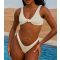 Women's Cream Textured Brazilian Bikini Bottoms Moda Minx New Look