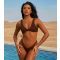 Women's Brown Textured Bikini Top Moda Minx New Look