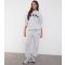 Women's Grey Logo Oversized Joggers WKNDGIRL New Look