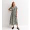Women's Stone Leopard Print Wrap Midi Dress Gini London New Look