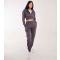 Women's Dark Grey Waist Detail Cuffed Joggers Pink Vanilla New Look