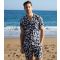 Men's Navy Abstract Print Short Sleeve Shirt Threadbare New Look
