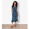 Women's Blue Floral Print Midi Dress Apricot New Look