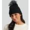 Black Cable Knit Pom Pom Beanie Hat South Beach New Look