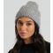 Grey Embellished Ribbed Beanie Hat South Beach New Look