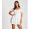 Women's White Jacquard Frill Sleeve Playsuit Quiz New Look