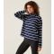 Women's Navy Stripe Havendo Cotton-Blend Sweatshirt Regatta New Look