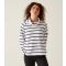 Women's White Stripe Havendo Cotton-Blend Sweatshirt Regatta New Look