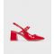 Women's Red Patent Block Heel Mary Jane Shoes London Rebel New Look
