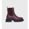 Women's Burgundy Faux Leather Chelsea Boots London Rebel New Look