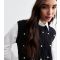 Women's Black Cable Knit Pearl 2-in-1 Jumper Cameo Rose New Look